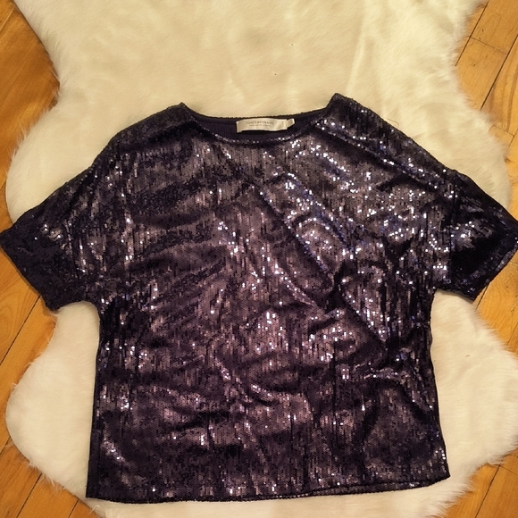 Sequin Navy Blue Top. XS. Great Condition - Picture 1 of 4